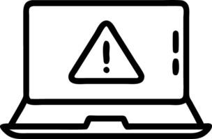 Programmer sees triangle caution alert on laptop prompts system repair swift fix ensures stable environment brand trust synergy minimal downtime vector
