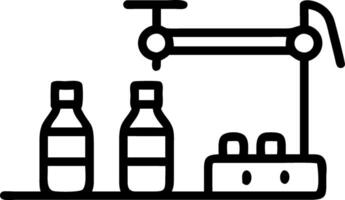 Production of beverage bottles using factory manufacturing machines showcasing industrial technology conveyor automation and liquid juice production in food and drink business plan vector