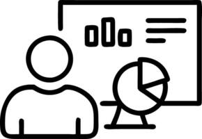 Professional analyst utilizing computer and dashboard to manage data track KPIs and metrics across technology finance operations sales and marketing vector