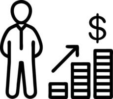 Professional businessman overflows with dollar bills reflecting abundant returns and personal wealth fueling future aspirations vector