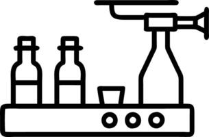 Production of beverage bottles using factory manufacturing machines showcasing industrial technology conveyor automation and liquid juice production in food and drink business plan Set 3 vector