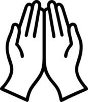 Praying hands with faith in religion and belief in God on blessing background Power of hope or love and devotion vector
