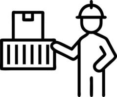 port employee checks containers in the container terminal concept of logistic transporation international import and export vector