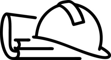 Pink construction helmet rests on architectural blueprints symbolizing safety and design in modern work environment vector