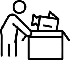 personnel packing personal belongings and files into to brown cardboard box with resignation letter for changing and resign from work concept for quit or change of job vector