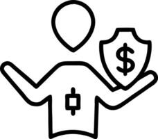 Person holds plus healthcare icon indicates health insurance fosters secure welfare environment brand stability ensures beneficial coverage for employees vector