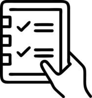 Person holding tablet ticking checkmark on online checklist form verifying business task details and evaluation process Set 2 vector