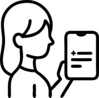 Over the shoulder view young woman checking financial data mobile banking app smartphone Set 2 vector