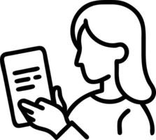 Over the shoulder view of to young woman checking financial data using to mobile banking app on to smartphone vector