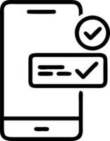 Online payment digital marketing smartphone app shows approved transaction credit card network icon ensures faster bill settlement secure bank connectivity vector