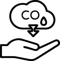 Net zero icon carbon neutral concept hand net zero greenhouse gas emissions target climate neutral long term strategy green background vector