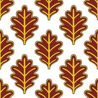 Oak tree seamless tile pattern with detailed branches and rich autumn colors for classic home decor vector