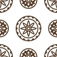 Native American Totem seamless tile pattern with earthy colors and symbolic motifs for authentic decor vector