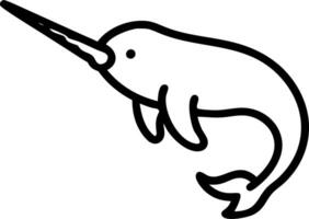 Narwhal with long tusk distinctive feature great for Arctic sea life themes or mythical sea creature projects illustration vector