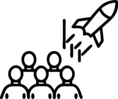 Model rocket launching with group of children in background wearing helmets on sunny day during science and education activity Set 7 vector
