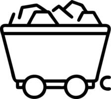 Mining cart filled with gold ore on track representing the mining industry and precious metals extraction process vector