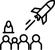 Model rocket launching with group of children in background wearing helmets on sunny day during science and education activity Set 6 vector