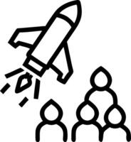Model rocket launching with group of children in background wearing helmets on sunny day during science and education activity Set 2 vector