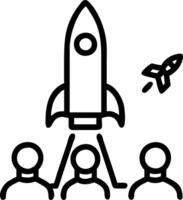 Model rocket launching with group of children in background wearing helmets on sunny day during science and education activity Set 4 vector