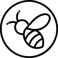 Minimalistic black and white bee icon enclosed in to circle representing simplicity and nature in graphic design Set 2 vector