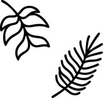 Minimalist tropical leaves seamless tile pattern with simple fern and banana leaf outlines on to white background for modern spaces vector