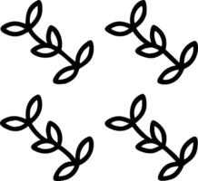 Minimalist leaf repeat seamless tile pattern with simple leaf outlines on to white background for Scandinavian inspired interiors vector