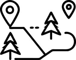 Minimalist isometric icon depicting hiking trail with markers and trees ideal for outdoor activities and adventure project designs Set 2 vector
