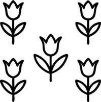 Mid Century tulip seamless tile pattern with retro tulips and muted colors on white background ideal for stylish spaces Set 2 vector