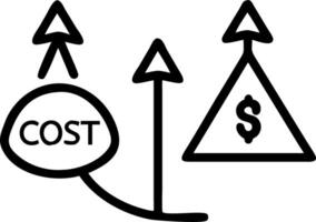 Mark budget down arrow elevate quality up arrow emphasize balancing business cost management and service improvement strategies vector