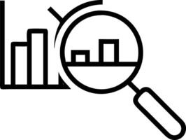 Market analysis focus with magnifying glass over detailed financial charts and graphs highlighting in depth financial examination vector