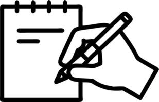 Mans hand writing on notebook with pen illustrating productivity note taking and professional documentation in to modern workspace environment vector