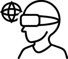 Man wearing VR glasses virtual global internet connection metaverse new experience virtual world metaverse technology innovation futuristic Set 2 vector