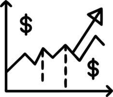 Market chart of business increase stock graph or investment financial data profit on growth money diagram background with success diagram exchange information vector