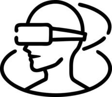 Man wearing VR glasses virtual global internet connection metaverse new experience virtual world metaverse technology innovation futuristic vector