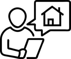 Man searching building plot cadastral plan choose buy building plot house construction digital tablet vector