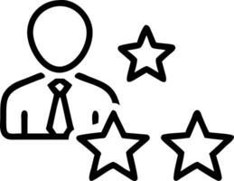 Man in suit offers five star review scoring high service rating fosters user satisfaction brand improvement anchors loyalty ensures better business future vector
