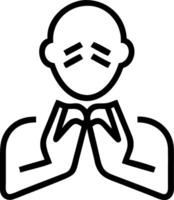 Man praying to God for blessings and to better life during to life crisis holding hands in prayer with Bible eyes closed symbolizing belief in goodness Set 2 vector
