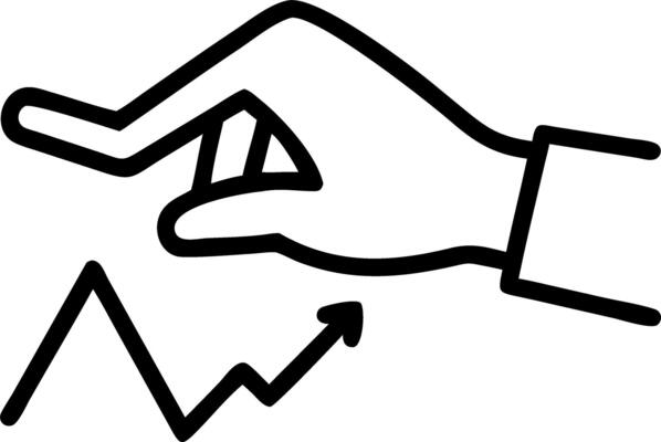 Male hand drawing to stock chart declining illustrating recession and economic crisis concepts