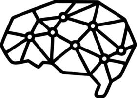 Low poly brain or artificial intelligence concept symbol of wisdom point abstract mash line and point on white background polygonal illustration vector
