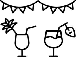 Lush tropical garden setting for to chic summer party complete with fruity drinks and vibrant decorations vector