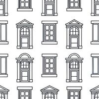 Local heritage buildings and architectural details seamless tile pattern with classic colors vector