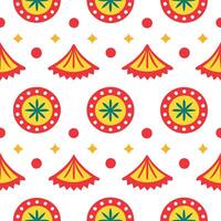 Local festivals and traditional dances seamless tile pattern with vibrant colors and dynamic shapes vector