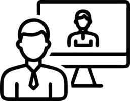 Latin Indian businessman leading virtual team meeting via group call interacting with diverse customer support team and employees on computer in over the shoulder view conce vector