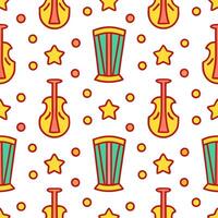 Local festivals and traditional music instruments seamless tile pattern with vibrant colors and dynamic shapes vector