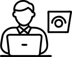 know your customer KYC concept businessman use laptop identity verification symbol increase financial security access personal financial data biometrics security Set 4 vector