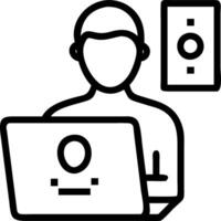 know your customer KYC concept businessman use laptop identity verification symbol increase financial security access personal financial data biometrics security Set 5 vector