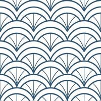 Japanese Ukiyo to seamless tile pattern with minimalist waves and traditional motifs for elegant home decor vector