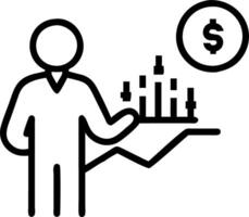 Investment and finance concept with businessman holding virtual trading graph and blurred coins symbolizing stock market profits and business growth Set 4 vector