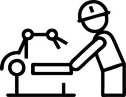Industrial engineer with protective hat adjusts heavy machinery ensuring reliable factory operations stable output and brand lift production under watchful quality controls concept vector