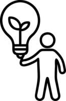 Illustration of to man holding to green energy light bulb representing environmentally friendly technology renewable and clean circular energy concepts sustainable energy sources con Set 3 vector